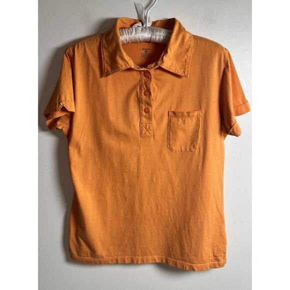 Patagonia Tops - Patagonia Womens Orange Short Sleeve Organic Cotton Polo Shirt Size M